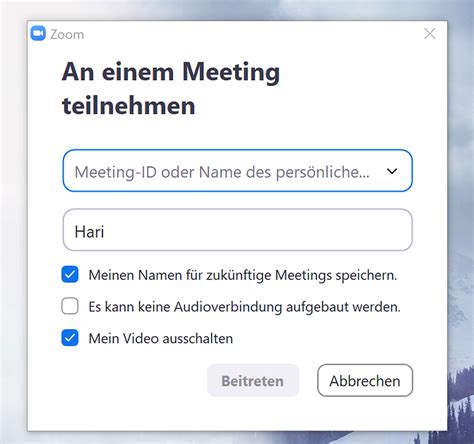 zoom meeting teilnehmen